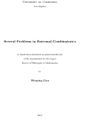 Cover page: Several Problems in Extremal Combinatorics