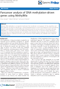Cover page: Pancancer analysis of DNA methylation-driven genes using MethylMix