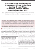 Cover page: Prevalence of Undiagnosed Monkeypox Virus Infections during Global Mpox Outbreak, United States, June-September 2022.