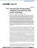 Cover page: Assessing the climate change mitigation potential from food waste composting