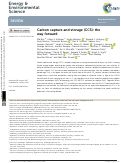 Cover page: Carbon capture and storage (CCS): the way forward