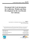 Cover page: Pavement Life Cycle Inventories for California: Models and Data Development in the Last Decade for Caltrans