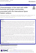 Cover page: Characterization of the total and viable bacterial and fungal communities associated with the International Space Station surfaces.