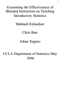 Cover page: Examining the Effectiveness of Blended Instruction on Teaching Introductory Statistics