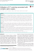 Cover page: Utilization of CT scanning associated with complex spine surgery