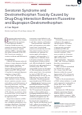 Cover page: Serotonin Syndrome and Dextromethorphan Toxicity Caused by Drug-Drug Interaction Between Fluoxetine and Bupropion-Dextromethorphan: A Case Report.