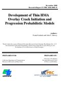 Cover page: Development of Thin HMA Overlay Crack Initiation and Progression Probabilistic Models