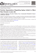 Cover page: Positive Expectations Regarding Aging Linked to More New Friends in Later Life.