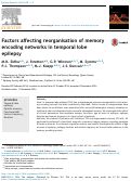 Cover page: Factors affecting reorganisation of memory encoding networks in temporal lobe epilepsy