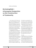 Cover page: Kirchsteigfeld:  A European Perspective on the Creation of Community      [Portfolio]