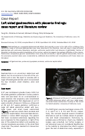 Cover page: Left-sided gastroschisis with placenta findings: case report and literature review