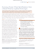 Cover page: Accessing a Russian Wheat Aphid Resistance Gene in Bread Wheat by Long-Read Technologies.
