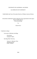 Cover page: Health beliefs and cancer prevention practices of Filipino American women