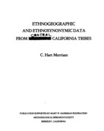 Cover page of Ethnogeographic and Ethnosynonymic data from Central California (vol 2)