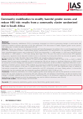 Cover page: Community mobilization to modify harmful gender norms and reduce HIV risk: results from a community cluster randomized trial in South Africa