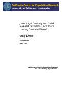 Cover page: Joint Legal Custody and Child Support Payments: Are There Lasting Custody Effects?