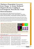 Cover page: Thickness-Dependent Crossover from Charge- to Strain-Mediated Magnetoelectric Coupling in Ferromagnetic/Piezoelectric Oxide Heterostructures