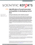 Cover page: Identification of novel transcripts and peptides in developing murine lens