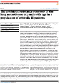 Cover page: The antibiotic resistance reservoir of the lung microbiome expands with age in a population of critically ill patients