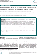 Cover page: Early dissemination of bevacizumab for advanced colorectal cancer: a prospective cohort study