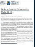 Cover page: Defining Sensitive Communities Under SB 50