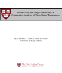 Cover page: Percent Plans in College Admissions: A Comparative Analysis of Three States’ Experiences