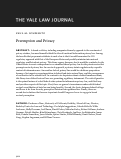 Cover page: Privacy and Preemption