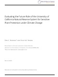 Cover page: Evaluating the Future Role of the University of California Natural Reserve System for Sensitive Plant Protection under Climate Change