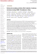 Cover page: Enhanced secondary pollution offset reduction of primary emissions during COVID-19 lockdown in China