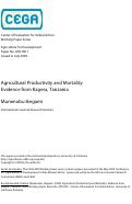Cover page: Agricultural Productivity and Mortality: Evidence from Kagera, Tanzania