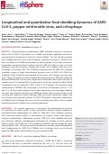 Cover page: Longitudinal and quantitative fecal shedding dynamics of SARS-CoV-2, pepper mild mottle virus, and crAssphage.
