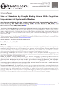 Cover page: Use of Services by People Living Alone With Cognitive Impairment: A Systematic Review.