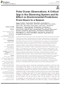 Cover page: Polar Ocean Observations: A Critical Gap in the Observing System and Its Effect on Environmental Predictions From Hours to a Season