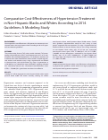 Cover page: Comparative Cost-Effectiveness of Hypertension Treatment in Non-Hispanic Blacks and Whites According to 2014 Guidelines: A Modeling Study