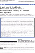 Cover page: A Multi-Level Fit-Based Quality Improvement Initiative to Improve Colorectal Cancer Screening in a Managed Care Population.