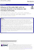 Cover page: Influence of the polar light cycle on seasonal dynamics of an Antarctic lake microbial community.
