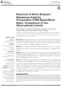 Cover page: Resection of Motor Eloquent Metastases Aided by Preoperative nTMS-Based Motor Maps—Comparison of Two Observational Cohorts