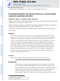 Cover page: Preventing transitions into injection drug use: A call for gender-responsive upstream prevention