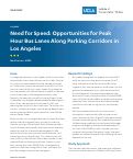 Cover page: Need for Speed: Opportunities for Peak Hour Bus Lanes Along Parking Corridors in Los Angeles