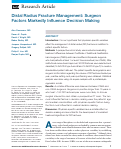 Cover page: Distal Radius Fracture Management: Surgeon Factors Markedly Influence Decision Making