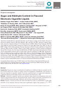 Cover page: Sugar and Aldehyde Content in Flavored Electronic Cigarette Liquids.
