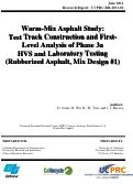 Cover page: Warm-Mix Asphalt Study: Test Track Construction and First-Level Analysis of Phase 3a HVS and Laboratory Testing (Rubberized Asphalt, Mix Design #1)