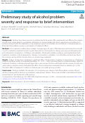 Cover page: Preliminary study of alcohol problem severity and response to brief intervention.