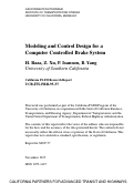 Cover page: Modeling And Control Design For A Computer Controlled Brake System