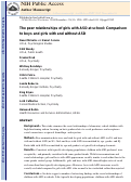 Cover page: The peer relationships of girls with ASD at school: comparison to boys and girls with and without ASD