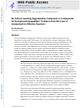 Cover page: Do School Learning Opportunities Compound or Compensate for Background Inequalities? Evidence from the Case of Assignment to Effective Teachers
