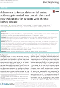 Cover page: Adherence to ketoacids/essential amino acids-supplemented low protein diets and new indications for patients with chronic kidney disease