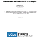 Cover page of Homelessness and Public Health in Los Angeles
