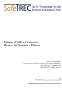Cover page: Evaluation of Traffic and Environment Effects on Skid Resistance in California