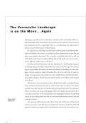 Cover page: The Vernacular Landscape is on the Move...Again